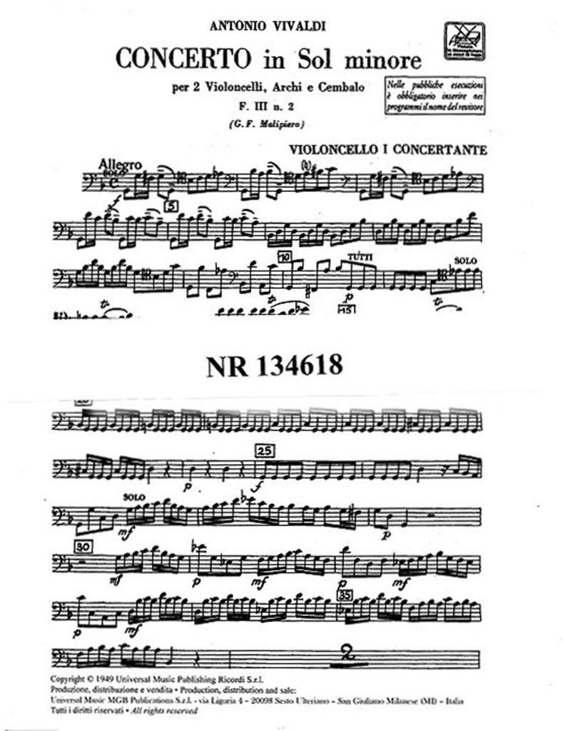 Concerti Per Vc., Archi E B.C.: